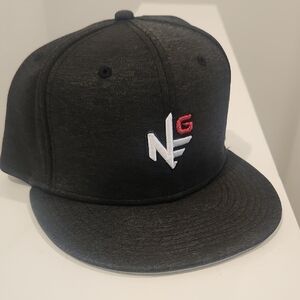 New Era Black Cap with Red and White Embroidery